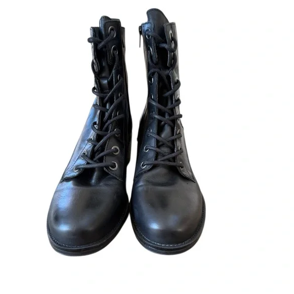 Miz Mooz Juke Leather Lace Up Black Boots - Sz EU40/US9-9.5